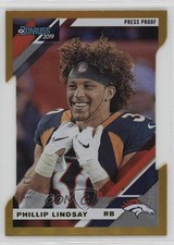 2019 Donruss Photo Variation Press Proof Gold Die-Cut 23/25 Phillip Lindsay 1dm4