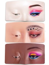 Makeup Practice Face, 3 Pcs Make up Practice Board Makeup Mannequin Face 3D R...