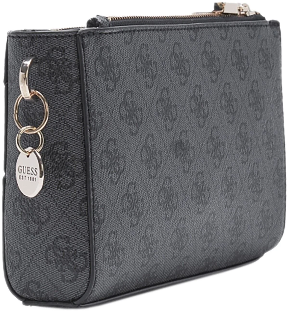 Guess Hwqg8744720 Didi Mini Borsa da donna doppio scomparto logo 4G in carbone