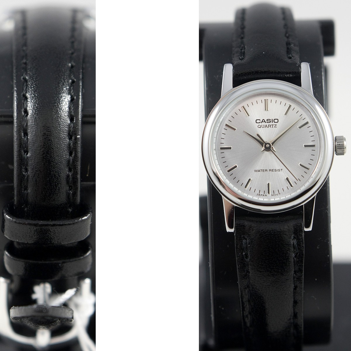 Casio LTP-1095E-7A Genuine Silver Ladies Watch Analog Black