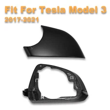 For 2017-2021 Tesla Model 3 Black Left Side Door Mirror Lower Cover w/ Frame