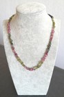 Collier Fantaisie en Tourmaline (verte, rose, bleue). (40 cm)