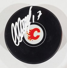 YEGOR SHARANGOVICH SIGNED CALGARY FLAMES HOCKEY PUCK NHL  W/LOA