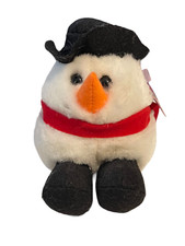 Vintage Puffkins LE Flurry Snowman 4 1/2" Swibco Plush Stuffed Animal NEW
