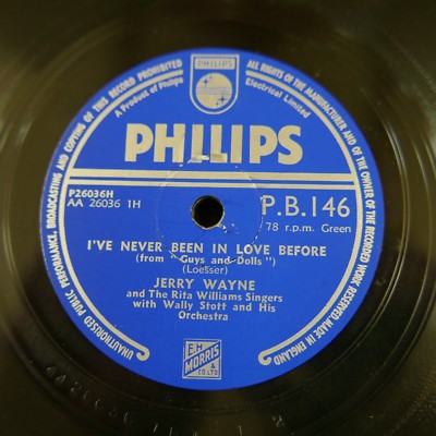 78rpm JERRY WAYNE i`ve never been in love before / luck be a lady PB 146