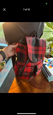 NWT Coach Plaid Backpack | Red & Black Buffalo Check | Leather Trim NWT COACH Women main image 2