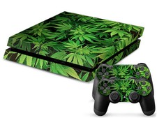 Sony PS4 PLAYSTATION 4 Skin Design Sticker Protector Set - Cannabis 5 Motif