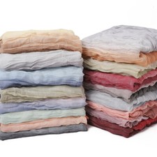 Cotton Blend Gradient Long Scarf Women Shawls Wrinkled Crinkled Headscarves Wrap