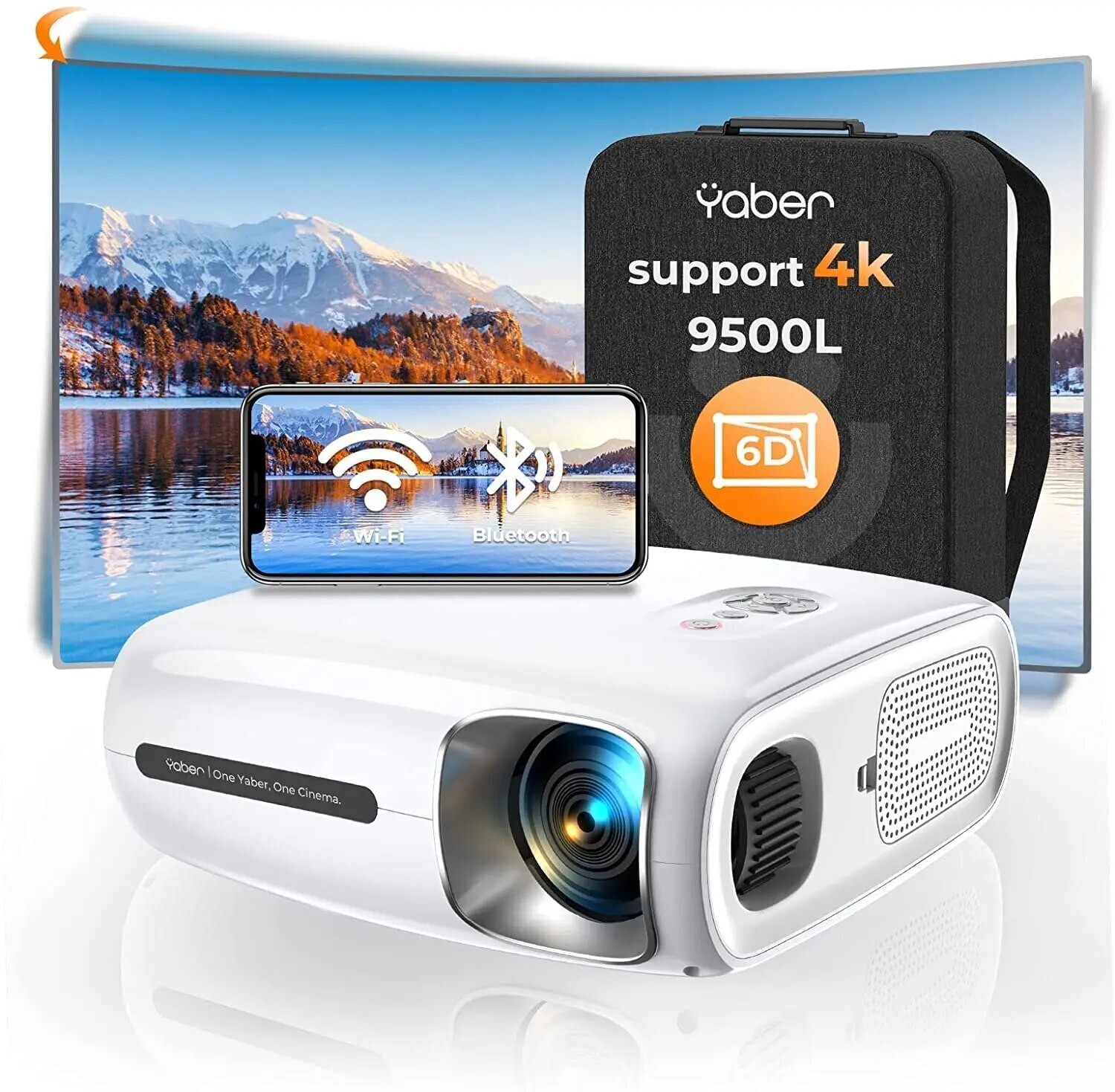 Vidéoprojecteur YABER Pro V7 1080P WiFi 5G Bluetooth projecteur home cinéma sans fil haute luminosité