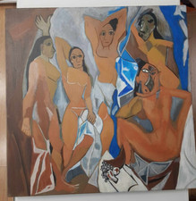 Reproduction Tableau peinture acrylique PICASSO Demoiselles avignon 50cm X 50cm