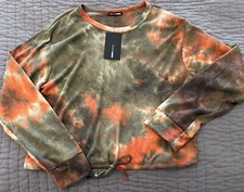 New NWT Fashion Nova Thermal Tie Dye Cropped Women's Size XL