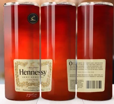 Hennessy Cognac Style Tumbler 20oz Mug Cup style w/ Straw