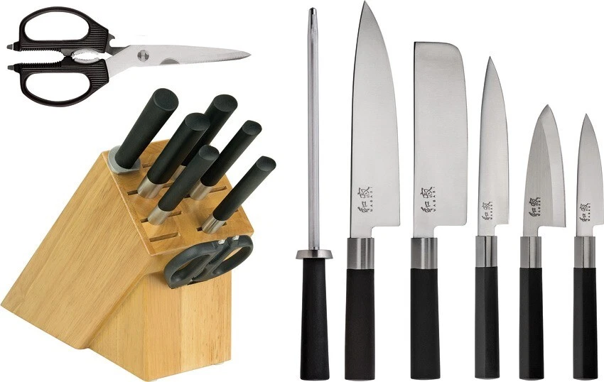 Kershaw Black Wasabi Kitchen Knife Set w/Storage Block (8 Pieces