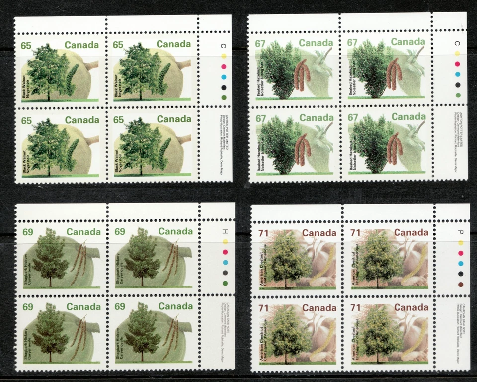c. 1990 - Full Set #1363-74 UR Pl. Blocks - Canada Fruit Tree Definitive cv$107 - Image 4 of 4