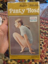 New 1970s Vintage Super Stretch Nylon Panty Hose Made in France Free Size