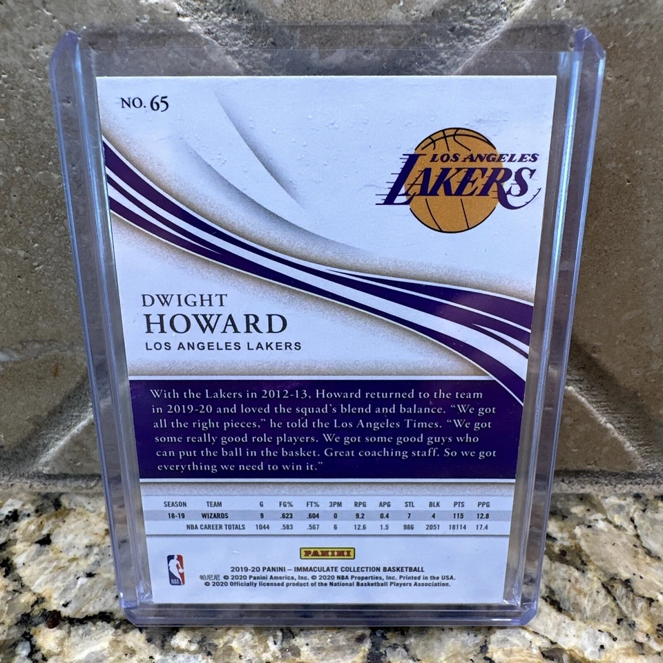 2019-20 Panini Immaculate /99 Dwight Howard #65 - Image 2 of 2