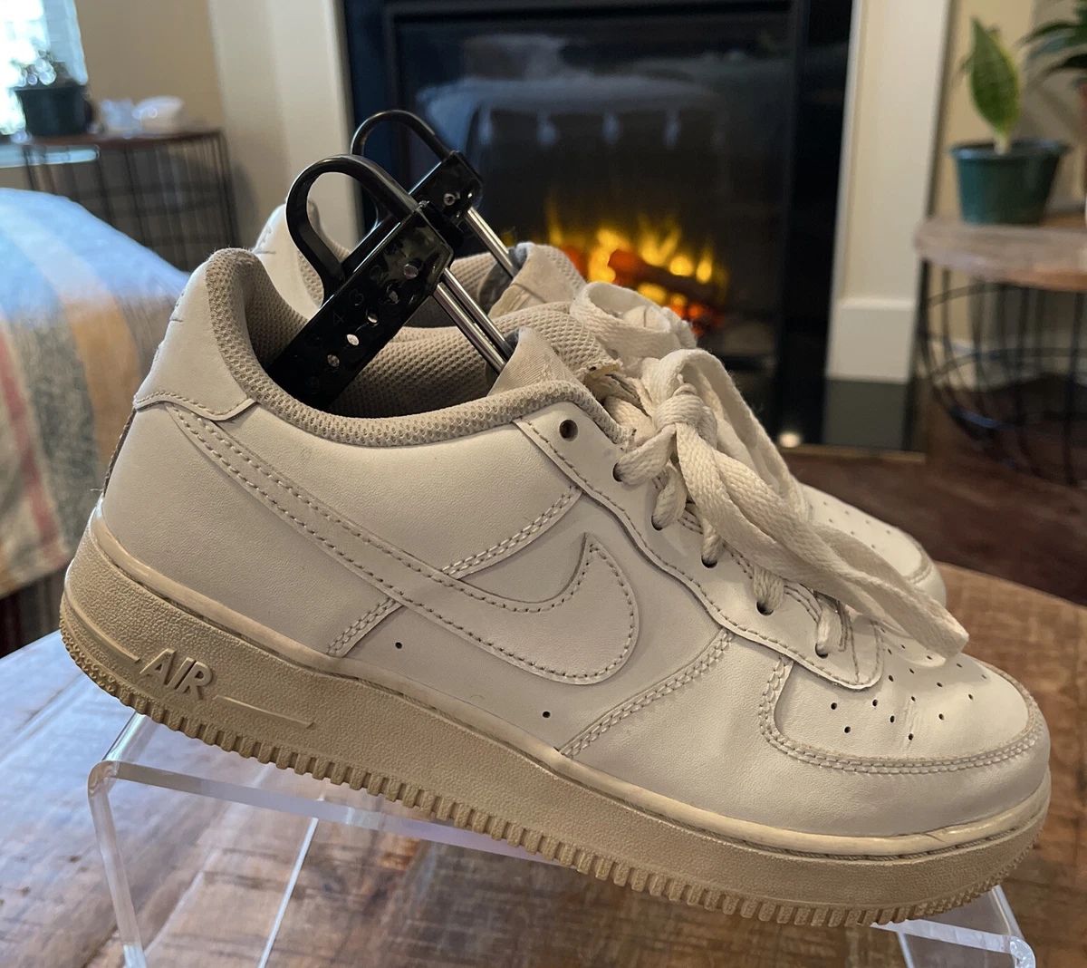 Nike Air Force 1 Boys Shoes Size 7Y Sneakers Triple White AF1 Low Top  314192-117