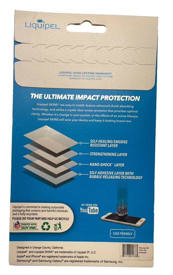 Protector de pantalla Liquipel SKINS HD Clarity para Samsung Galaxy S6 Foto 3 de 3