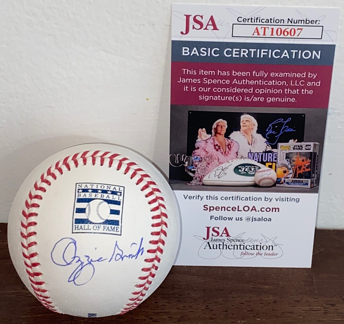 Ozzie Smith Autographed Signed St. Louis Cardinals Rawlings Hall Of Fame HOF Baseball Cardinals JSA 