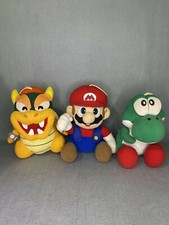 Mario Yoshi Bowser Plush 8" Set VTG Banpresto 1996 Super Mario World Doll Toy
