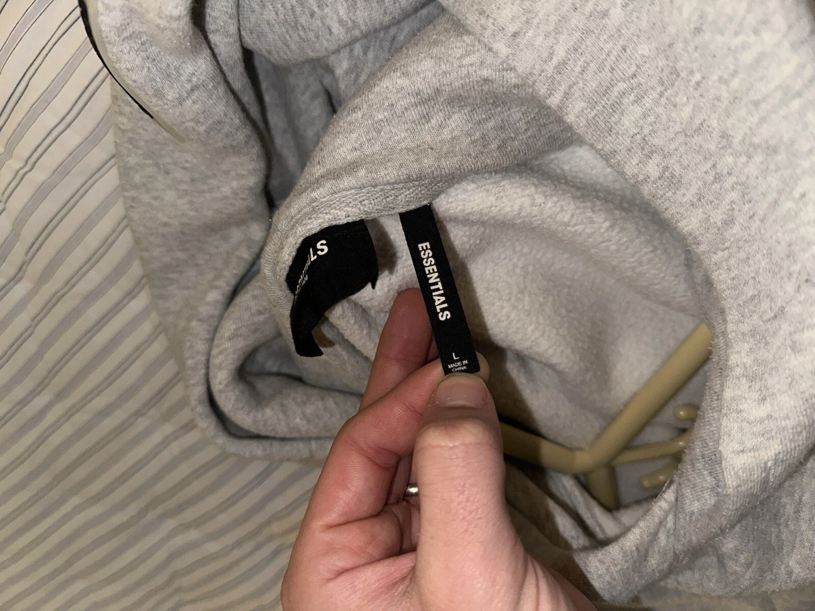 ESSENTIALS 3M FOG HOODIE Farina d'avena leggera W19 RARA Fear Of God riflettente taglia L