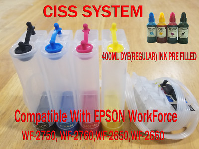 CISS Continuous Ink System Compatible with Epson WF2750,WF2760DYE INK PRE FILLED