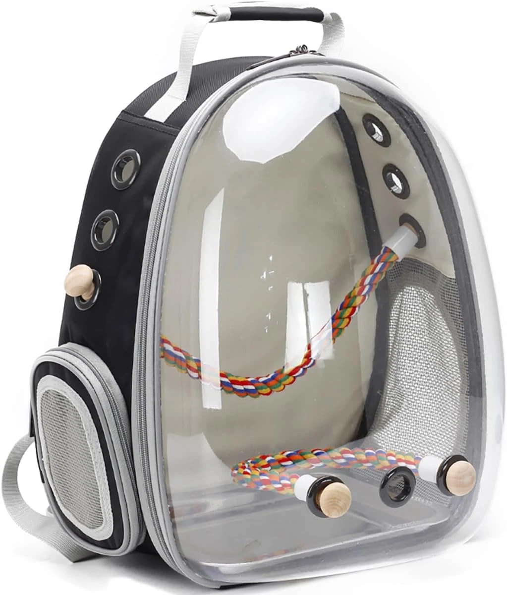 Bird Travel Backpack Carrier, Cage for Small to Medium Size Bird Parakeet Budgie