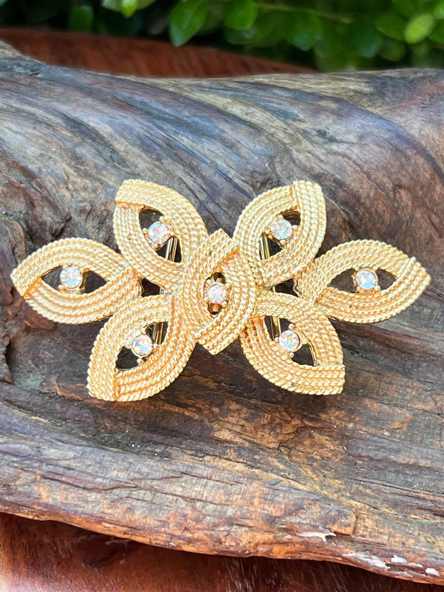 Vintage Mimi DI N signed gold and crystal belt buckle Vintage Mimi Di N Large Gold Tone Paisley Belt Buckle, C  main image 4