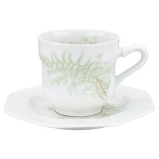 Mokkatasse mit Untere Gallo Galerie de Porcelaine Leonardo Fougere Sommerfarn