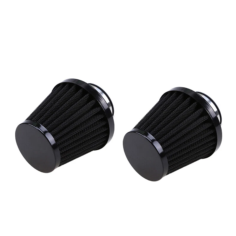 2 BLACK Air Intake Filter Pod Cleaner Cone 52mm Inlet Washable Motorcycle ATV - Image 4 of 4