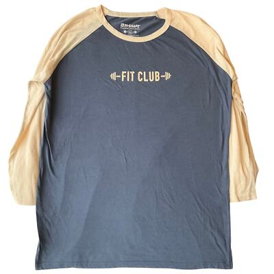 In-Shape Men Long Sleeve Thin T-shirt size XL, Blue, Fit Club