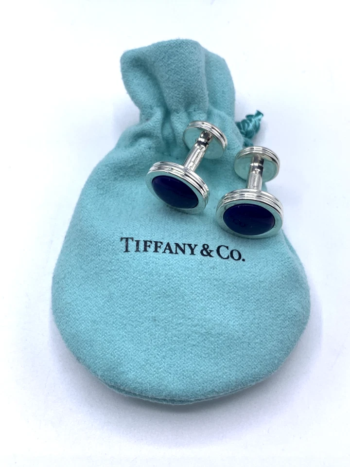 Gemelos Tiffany & Co. Paloma Picasso plateados lapislázuli para hombre Foto 2 de 4