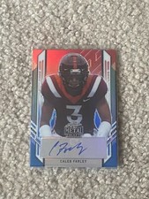 CALEB FARLEY 2021 Leaf Metal Red White Blue Autograph #6/10 Virginia Tech TITANS