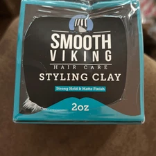 Smooth Viking Hair Clay for Men - Strong Hold, with Matte Finish. 2oz. NEW