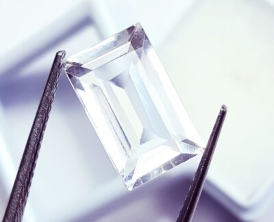 Natural White Sapphire Baguette Cut 9.80 Ct Certified Loose Gemstone ~ Free Gift
