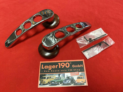 Türöffner Rosenholz Chrom VW Käfer -07/66, Karmann, Flat4 Tür Holz (9547)