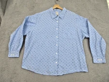 Blair Shirt Women 2XL Blue Polka Dot Preppy Grannycore Soft Grunge Preppy Casual