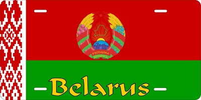Belarus Flag 2  License Plate Personalized Car Auto Bike Motorcycle Custom