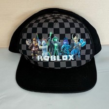 Roblox Gamer Black Gray Checkered Hat Cap Snapback Characters Multicolor OSFM