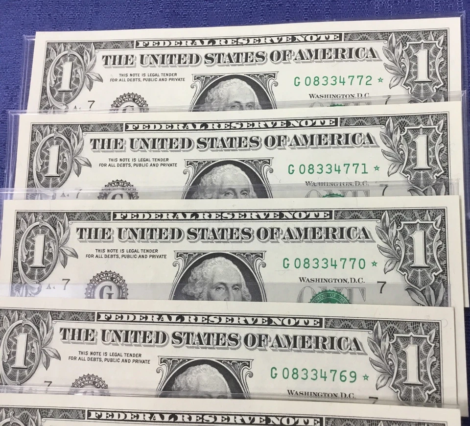 1993 $1 CONSECUTIVE CHICAGO STAR NOTES G08334766⭐ - G08334772⭐ 7 STAR NOTES - Image 3 of 4