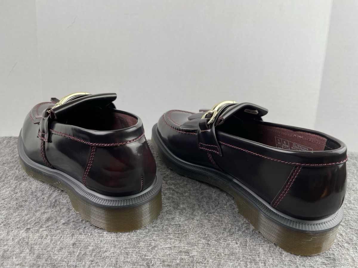 Dr. Martens Adrian Snaffle Smooth Leather Kiltie Loafers Cherry