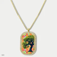 Gorgeous Tree Of Life Pendant Necklace Chain Photo Dog Tag Chain Gift Design Cha