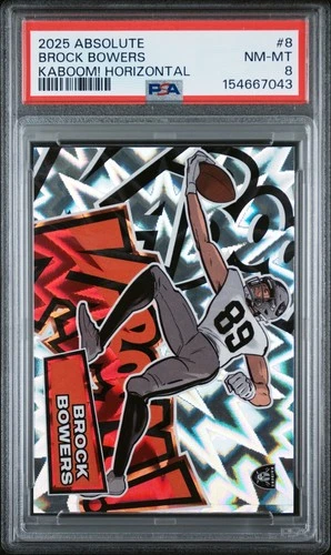 2025 Absolute Brock Bowers #8 KABOOM! Horizontal PSA 8 NM-MINT