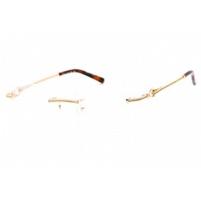 Charriol Men's Eyeglasses Clear Lens Shiny Gold Metal Cat Eye Frame PC71046 C01