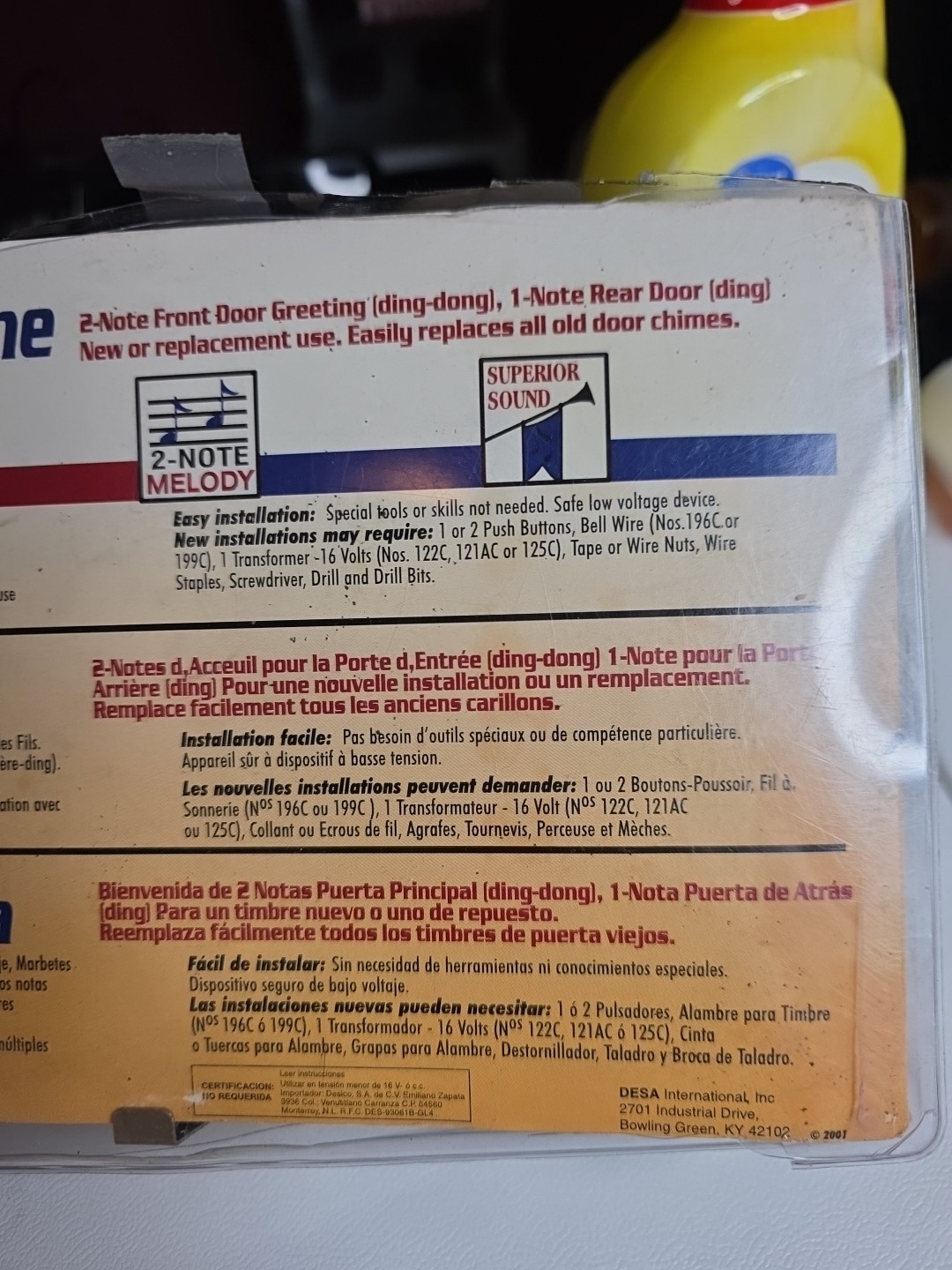 Heath Zenith Wired Solid Wood Door Chime, 2 Note Front Door, 1 Note Back Door