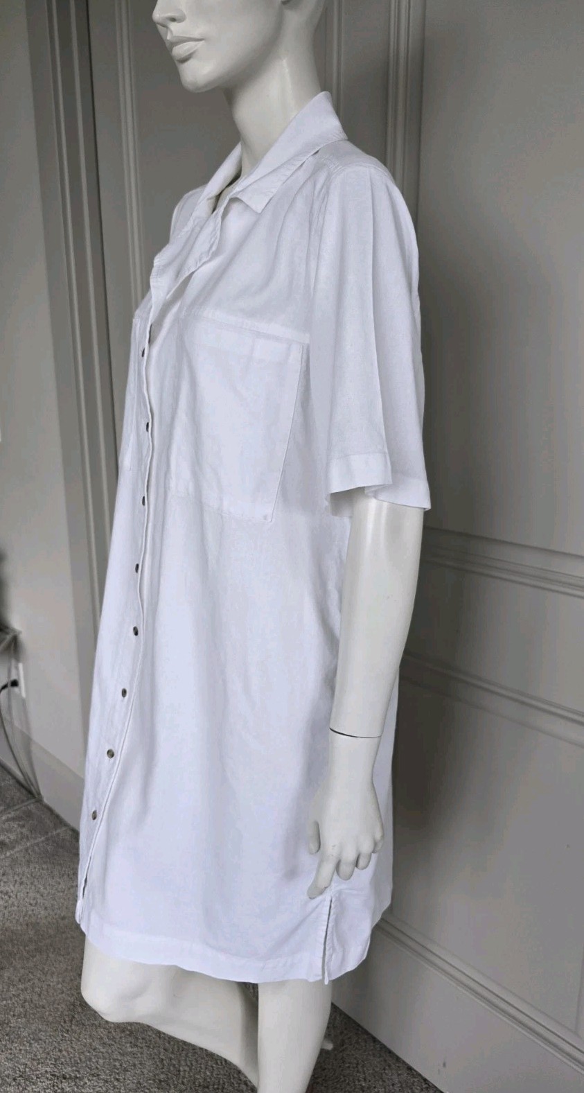 Universal Thread White Linen Button Down Short Sl… - image 10