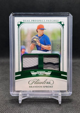 Brandon Sproat 2024 Panini Flawless Dual Prospect Patches Game-Used Emerald 1/5