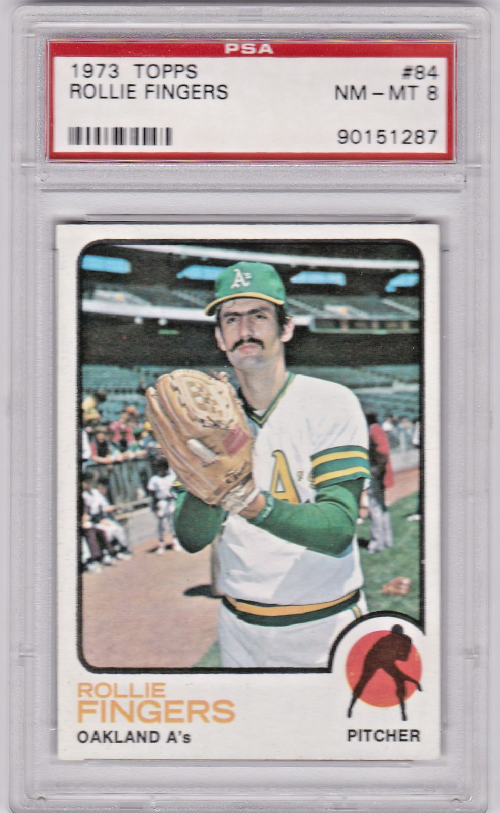 1973 TOPPS 84 Rollie Fingers PSA NM-MT 8 Encapsulated Card 90151287