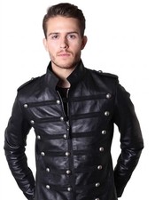 Stylish Black Men  s Biker Jacket Real Lambskin Leather Trendy Handmade Soft Fit