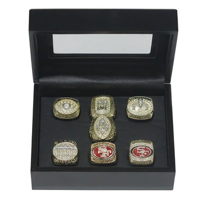 7 PCS San Francisco 49ers Championship Rings Set with Display Box